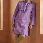 Purple Floral Men's Panjabi