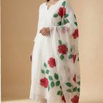 White & Red Hibiscus Suit Set