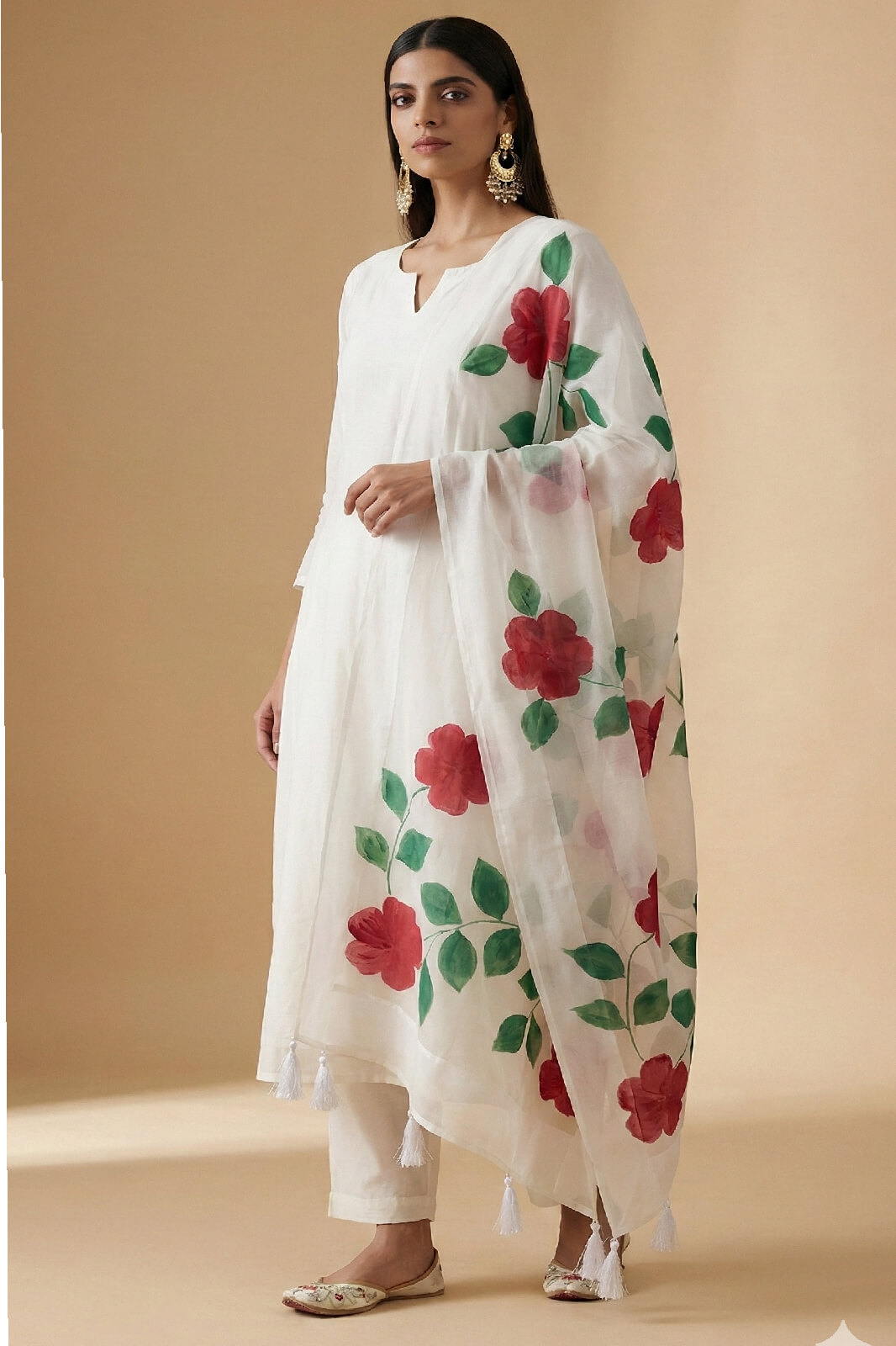 New Project (2) White & Red Hibiscus Suit Set - Image 1