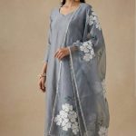 Grey & White Floral Suit Set