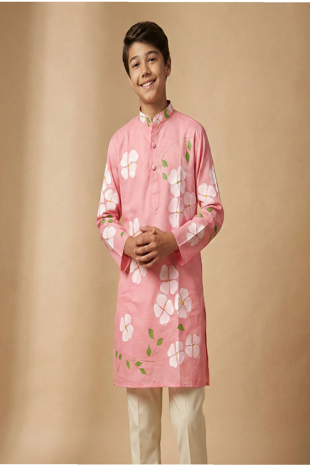 New Project (3) The Rose Pink Petal Panjabi - Image 1