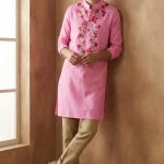 Pink & Red Floral Men's Panjabi