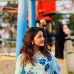Sky Blue Floral Breeze Organza Saree